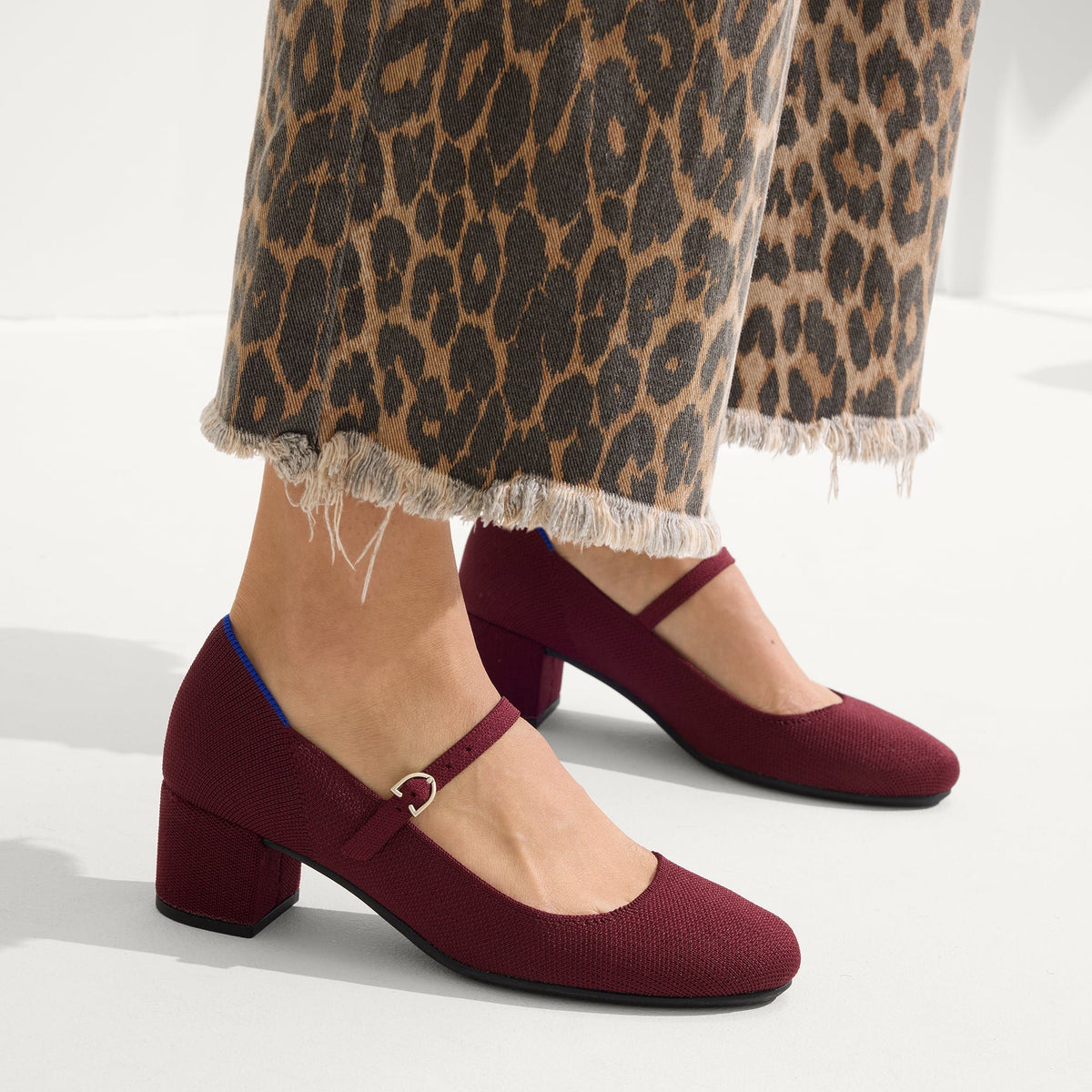 Rothys The Mary Jane Heel in Wine Red