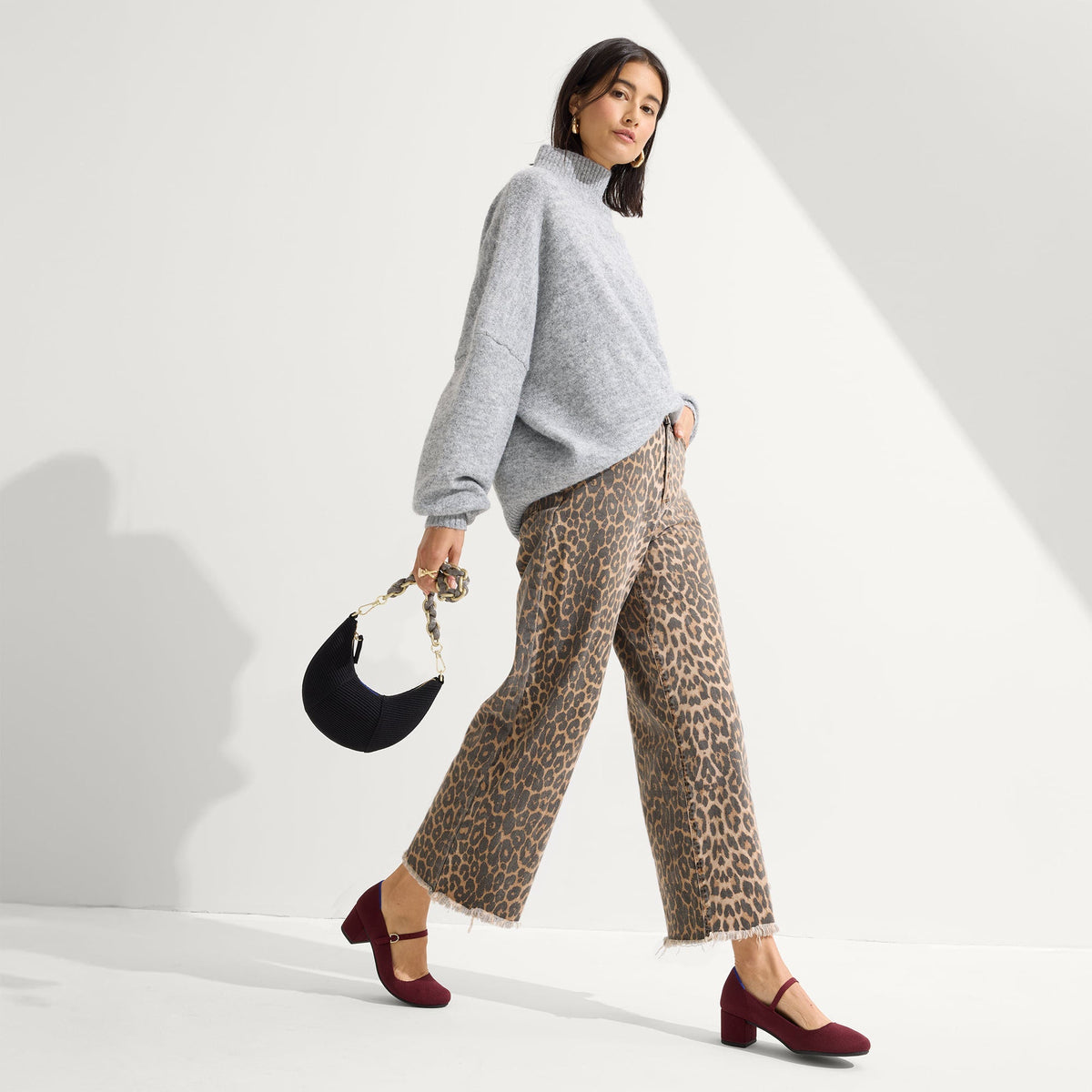 Rothys The Mary Jane Heel in Wine Red