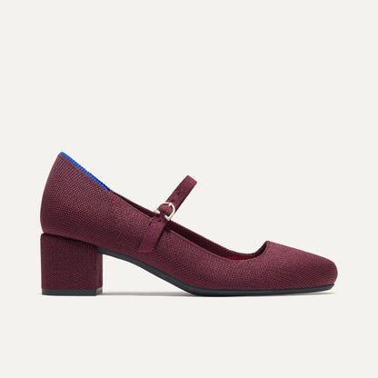 Rothys The Mary Jane Heel in Wine Red