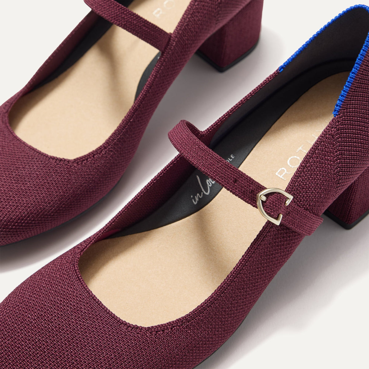 Rothys The Mary Jane Heel in Wine Red