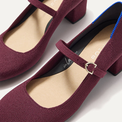 Rothys The Mary Jane Heel in Wine Red