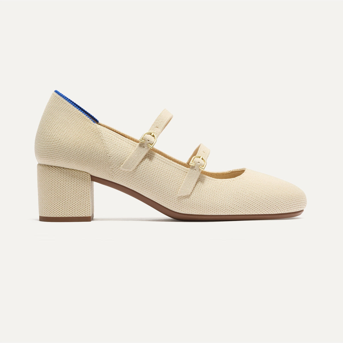 Rothys The Double Buckle Mary Jane Heel in Conch
