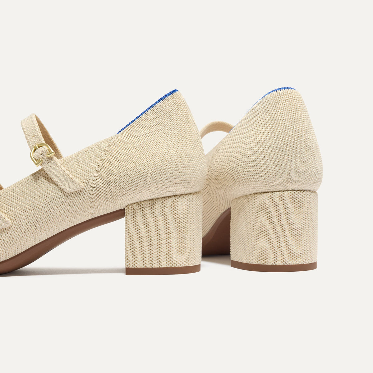 Rothys The Double Buckle Mary Jane Heel in Conch