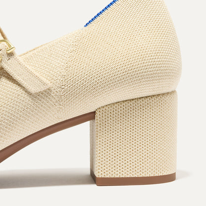 Rothys The Double Buckle Mary Jane Heel in Conch