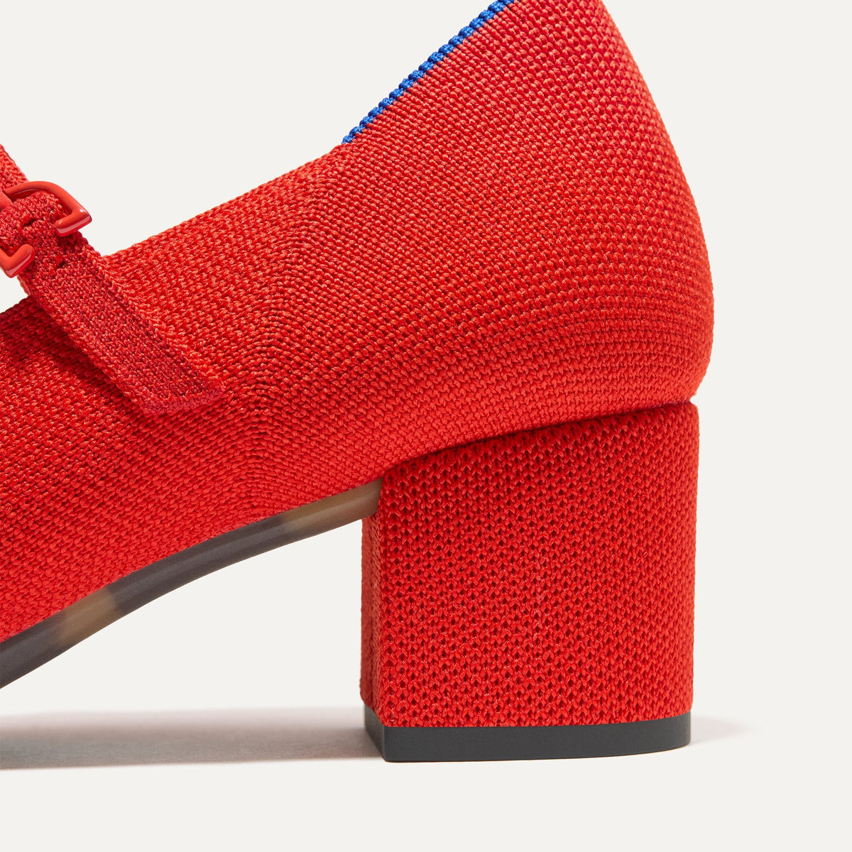 Rothys The Double Buckle Mary Jane Heel in Bright Red