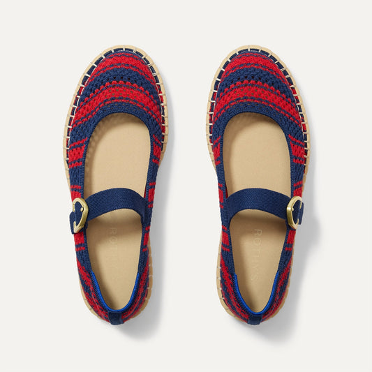 Rothys The Espadrille Mary Jane in Cherry Tide