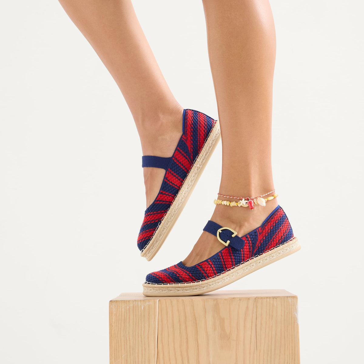 Rothys The Espadrille Mary Jane in Cherry Tide