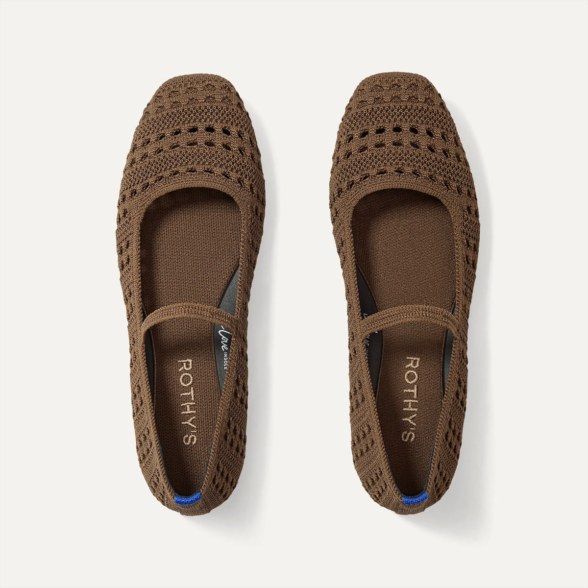 Rothys The Max Square Mary Jane in Cinnamon Crochet