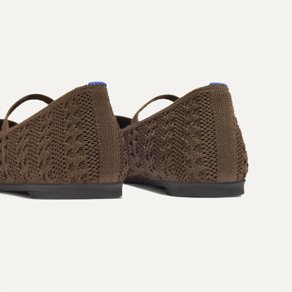 Rothys The Max Square Mary Jane in Cinnamon Crochet
