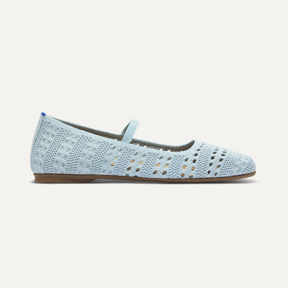 Rothys The Max Square Mary Jane in Powder Blue Crochet