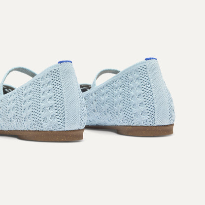 Rothys The Max Square Mary Jane in Powder Blue Crochet