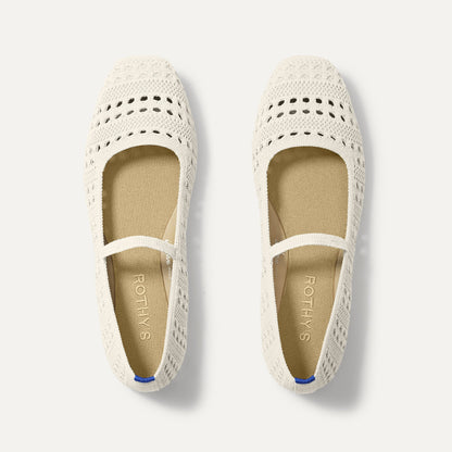 Rothys The Max Square Mary Jane in Sandy Crochet