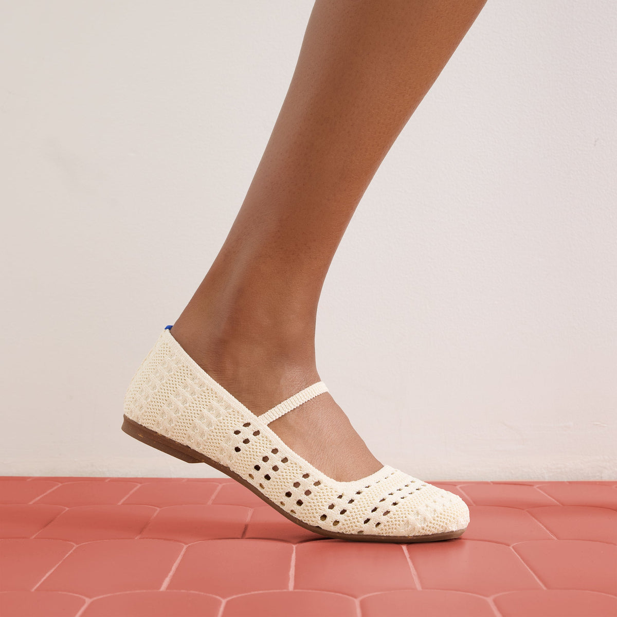 Rothys The Max Square Mary Jane in Sandy Crochet