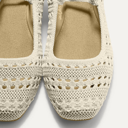 Rothys The Max Square Mary Jane in Sandy Crochet