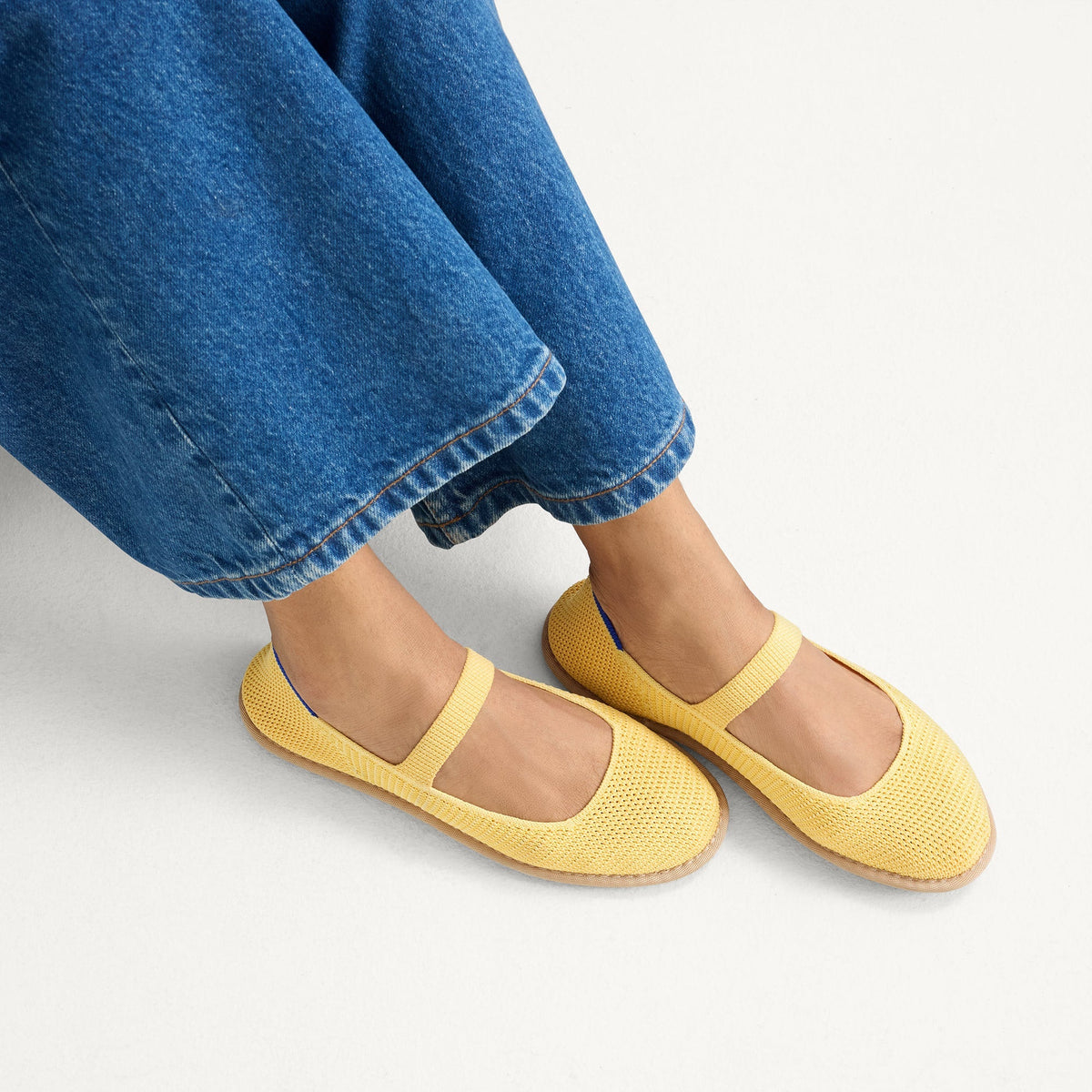 Rothys Women's Cruiser Mary Jane in Sunbeam Raffia-Knit