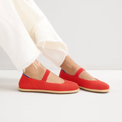 Rothys Women's Cruiser Mary Jane in Poppy Raffia-Knit
