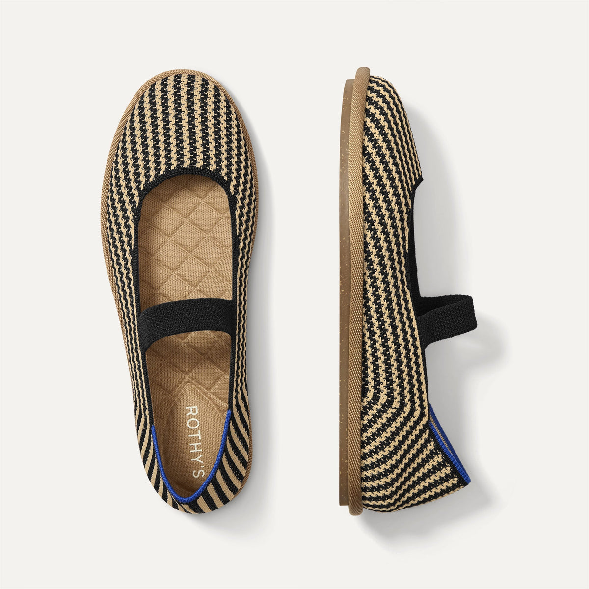 Rothys Women's Cruiser Mary Jane in Toffee Stripe