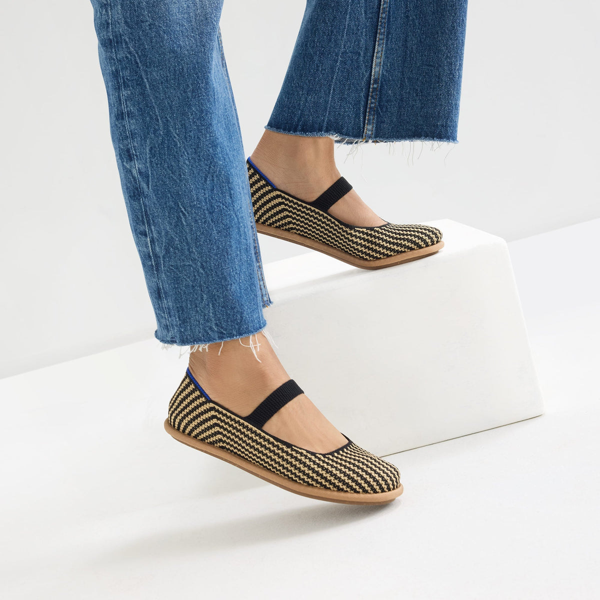 Rothys Women's Cruiser Mary Jane in Toffee Stripe