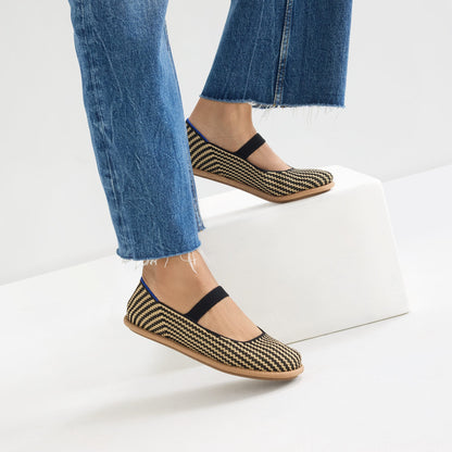 Rothys Women's Cruiser Mary Jane in Toffee Stripe
