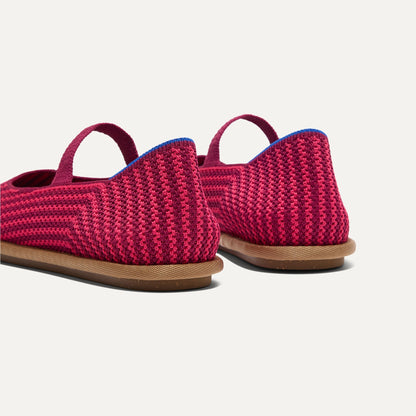 Rothys Women's Cruiser Mary Jane in Raspberry Stripe