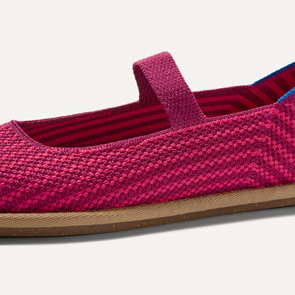 Rothys Women's Cruiser Mary Jane in Raspberry Stripe