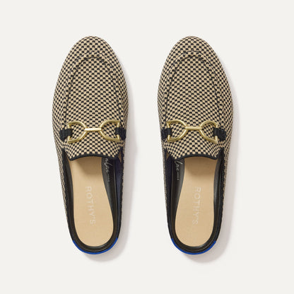 Rothys The Double Bit Loafer Mule in Classic Micro Check