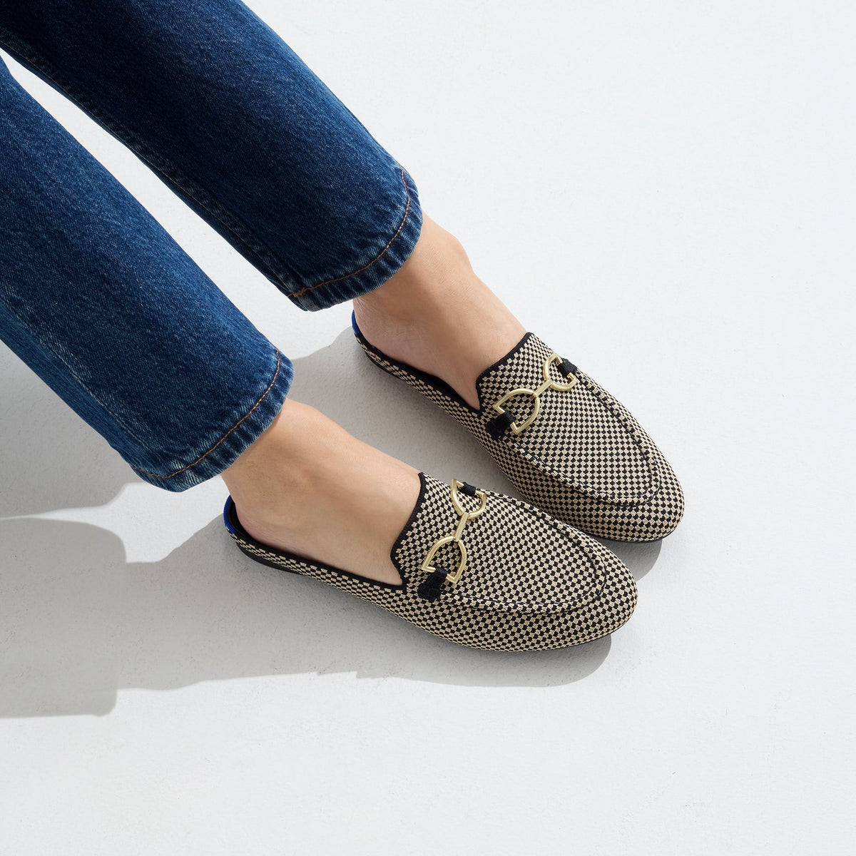 Rothys The Double Bit Loafer Mule in Classic Micro Check