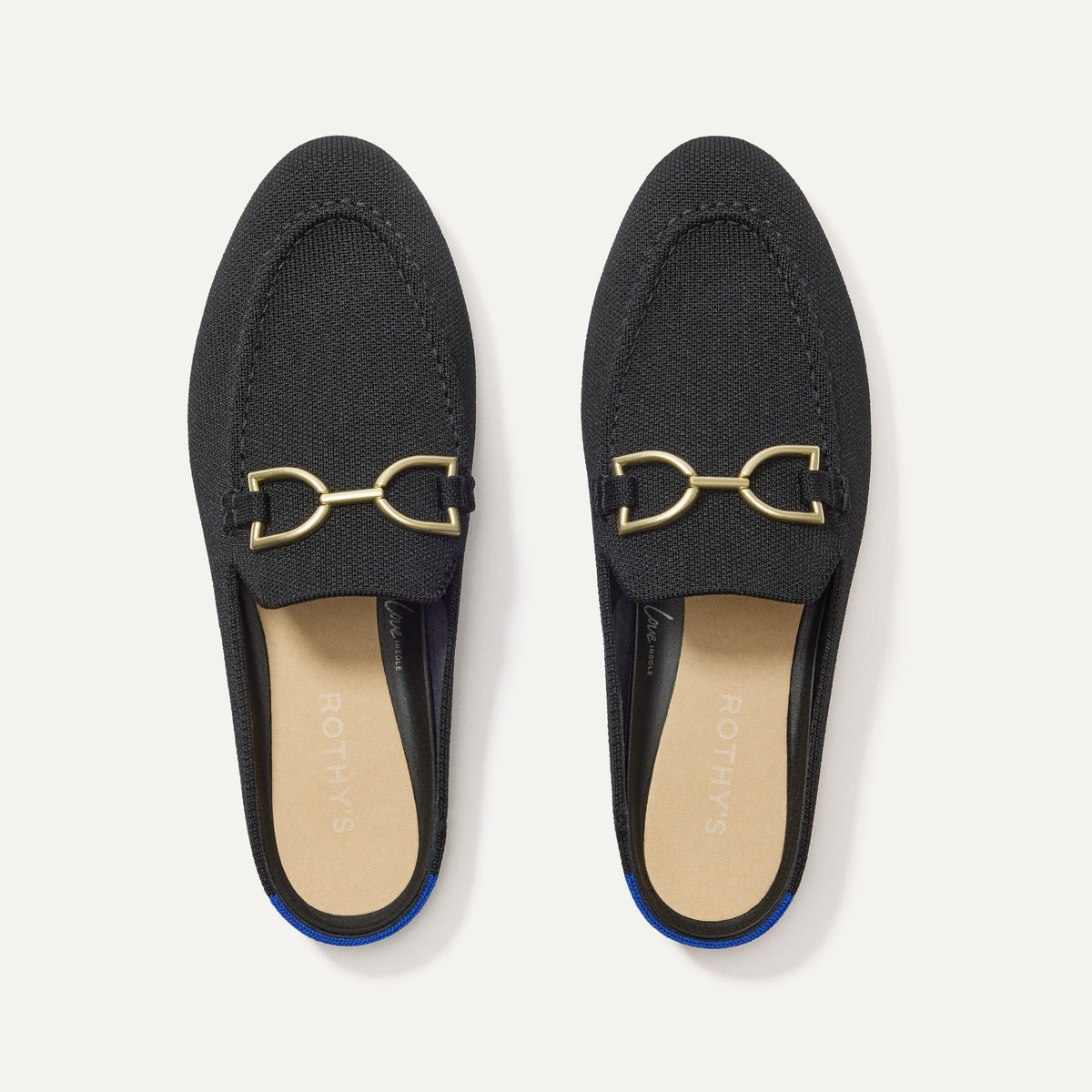 Rothys The Double Bit Loafer Mule in Black