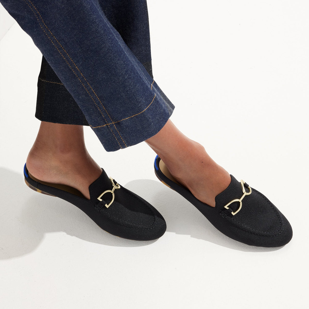 Rothys The Double Bit Loafer Mule in Black