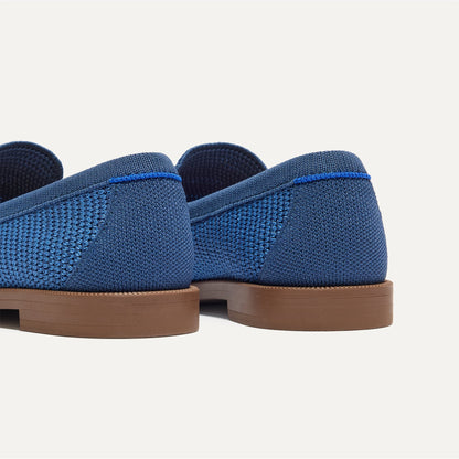 Rothys The Penny Loafer in Blue Raffia-Knit for Women