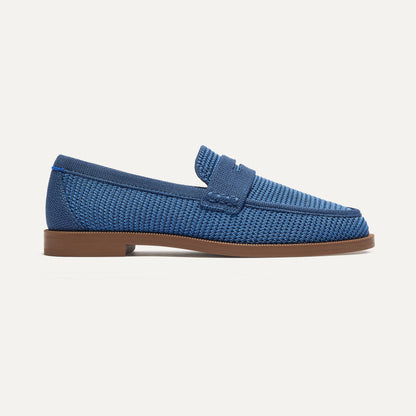 Rothys The Penny Loafer in Blue Raffia-Knit for Women