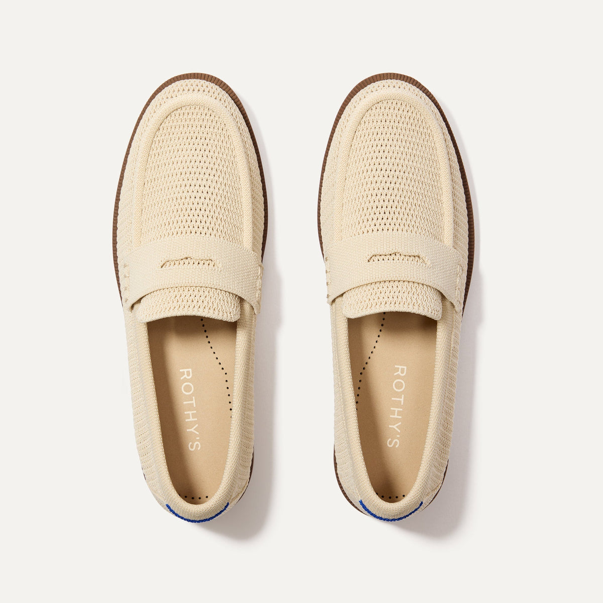 Rothys The Penny Loafer in Conch Raffia-Knit for Women