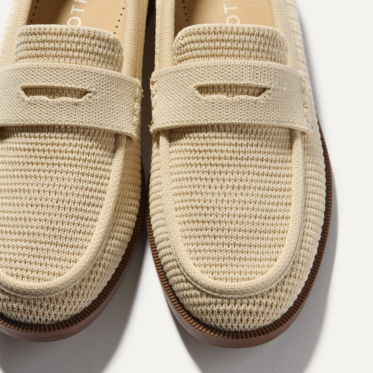 Rothys The Penny Loafer in Conch Raffia-Knit for Women