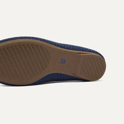 Rothys The Double Bit Loafer Mule in Blue Raffia-Knit