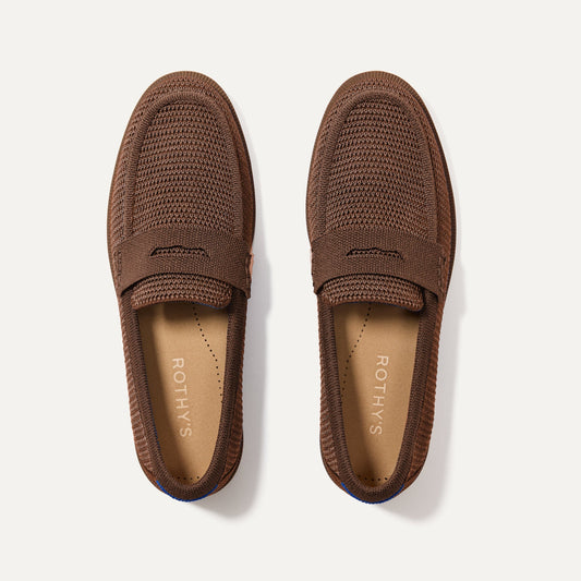 Rothys The Penny Loafer in Cinnamon Raffia-Knit for Women