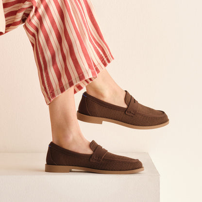 Rothys The Penny Loafer in Cinnamon Raffia-Knit for Women