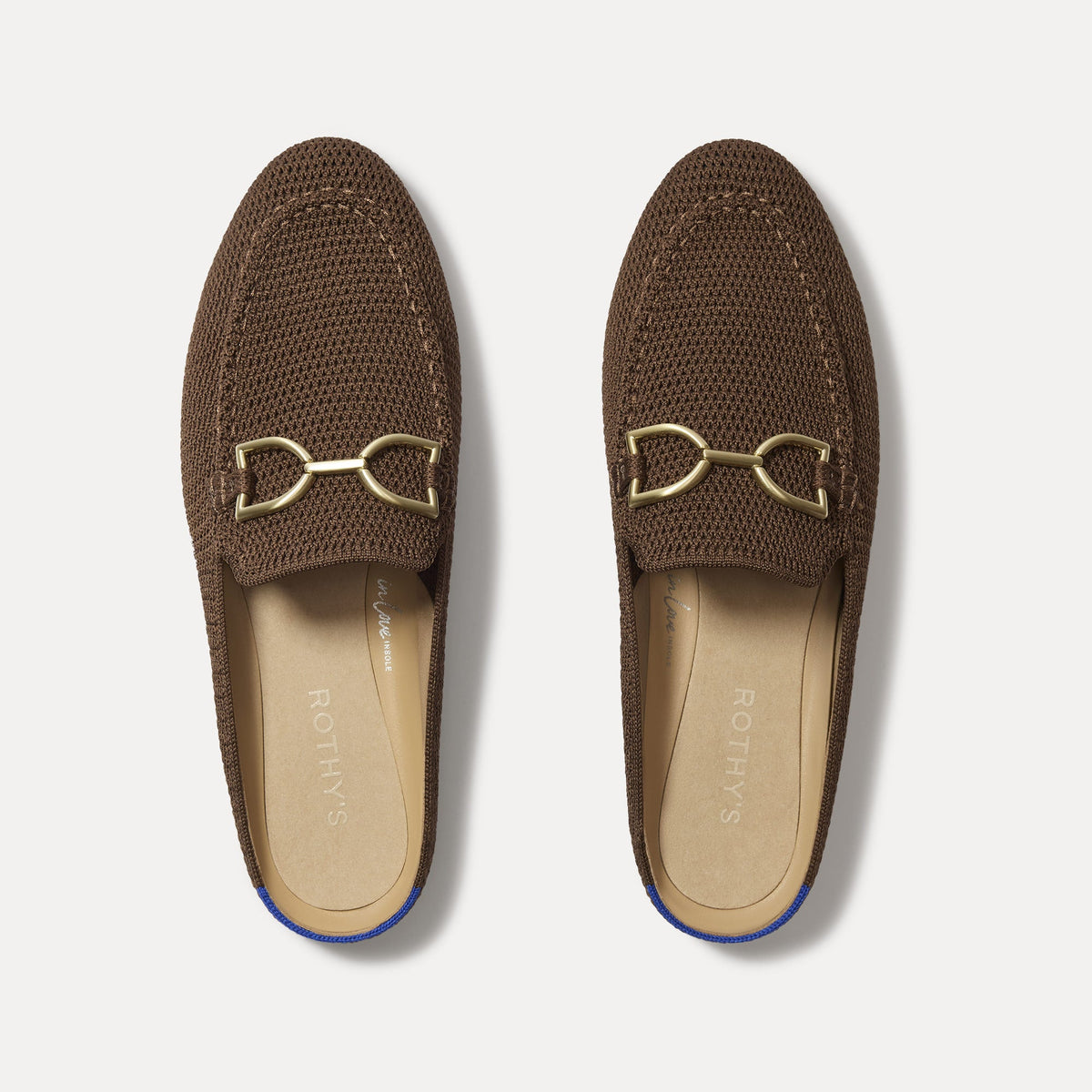 Rothys The Double Bit Loafer Mule in Cinnamon Raffia-Knit