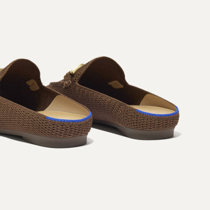 Rothys The Double Bit Loafer Mule in Cinnamon Raffia-Knit