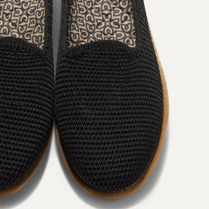 Rothys Women's Cruiser Loafer in Black Raffia-Knit