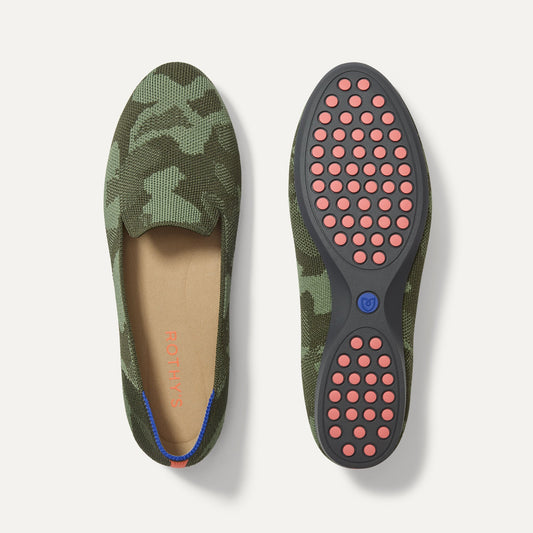 Rothys Women's Daily Loafer in Green Camo
