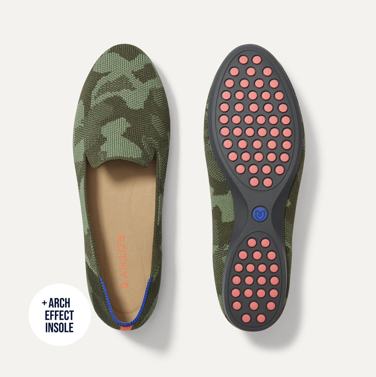 Rothys Women's Daily Loafer in Green Camo