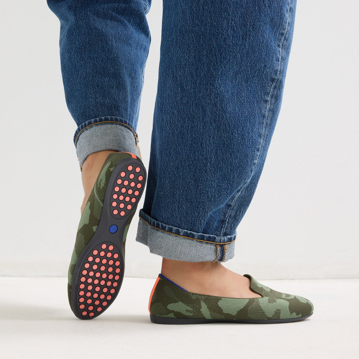Rothys Women's Daily Loafer in Green Camo