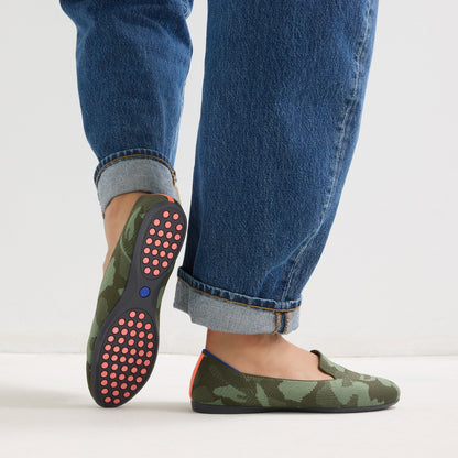 Rothys Women's Daily Loafer in Green Camo