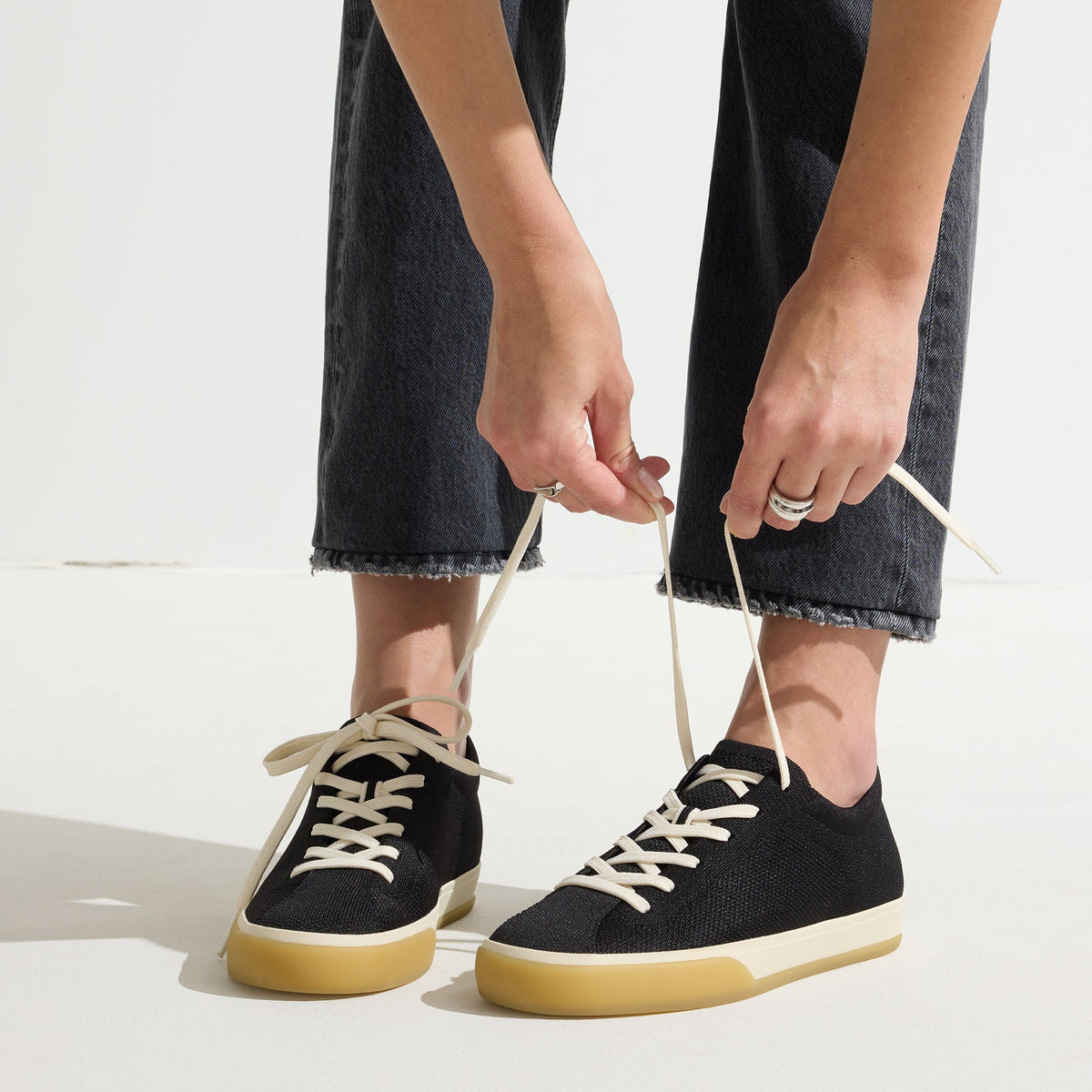 Rothys The Lace Up Sneaker in Black for Women