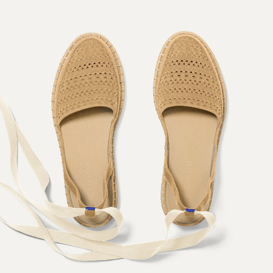 Rothys The D'Orsay Espadrille in Camel Crochet