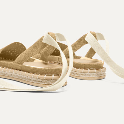Rothys The D'Orsay Espadrille in Camel Crochet