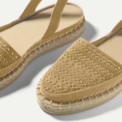 Rothys The D'Orsay Espadrille in Camel Crochet
