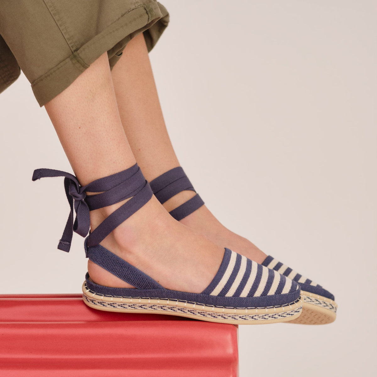 Rothys The D'Orsay Espadrille in Deep Sea Stripe