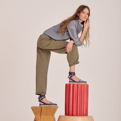 Rothys The D'Orsay Espadrille in Deep Sea Stripe