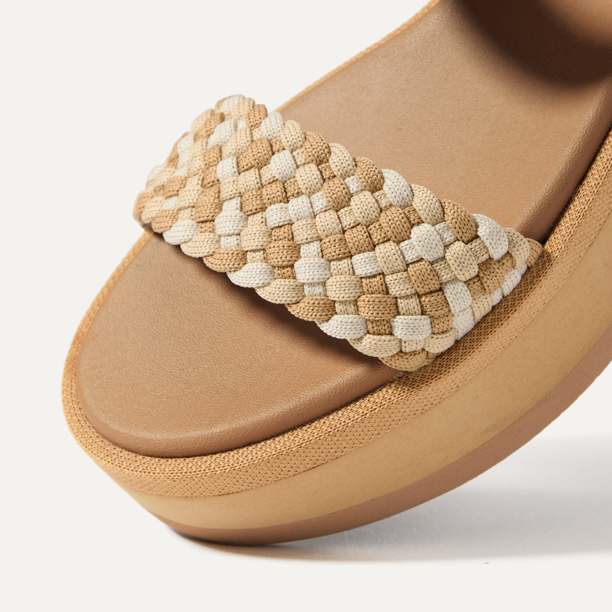 Rothys Women's Ankle Strap Platform Sandal in Beach Sand Woven